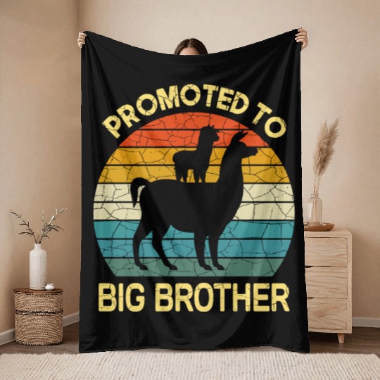 Promoted to big brother dinosaur Gift Throw Blankets