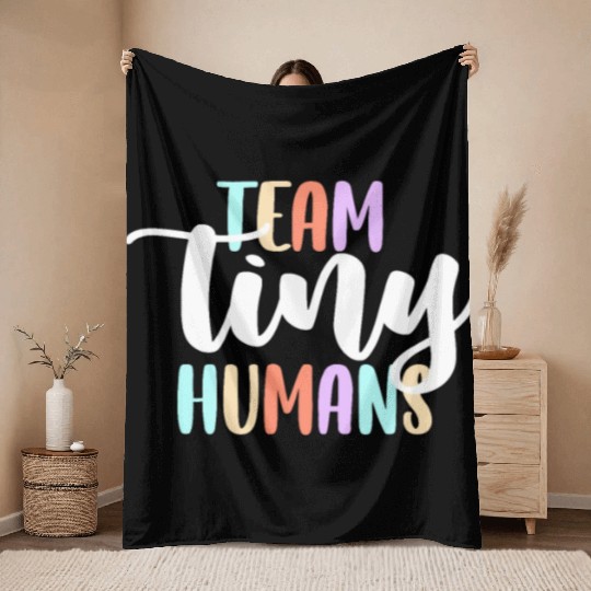 Nursing ICU Neonatal Team Tiny Humans NICU Nurse Throw Blankets