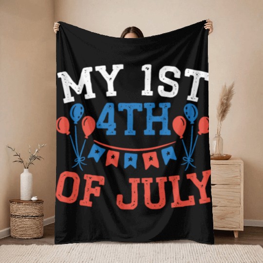 Patriotic America USA Flag 4th Of July American Throw Blankets