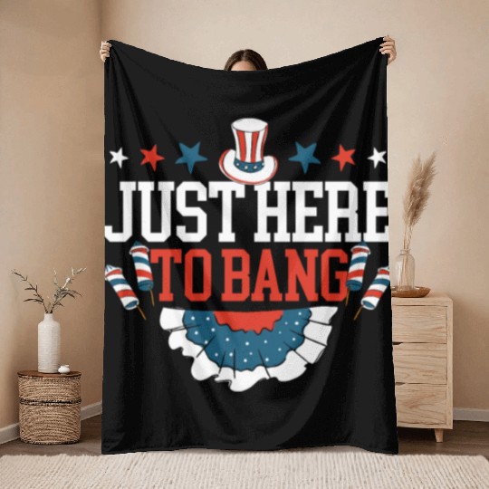 Patriotic America USA Flag 4th Of July American Throw Blankets