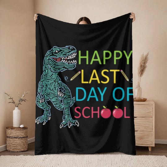 Last Day Of School Teacher Student Graduation Throw Blankets