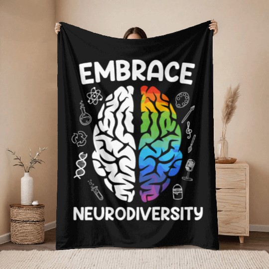 Autism Embrace Neurodiversity Autistics Throw Blankets
