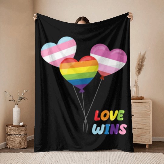 Pride LGBTQ. Statement Throw Blankets