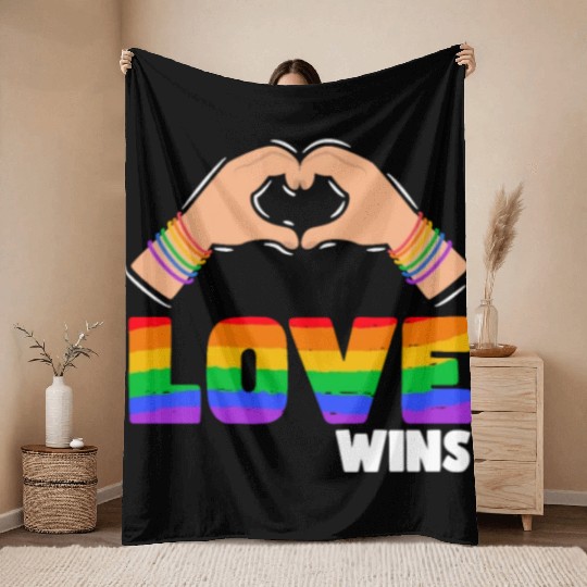 Pride LGBTQ. Statement Throw Blankets