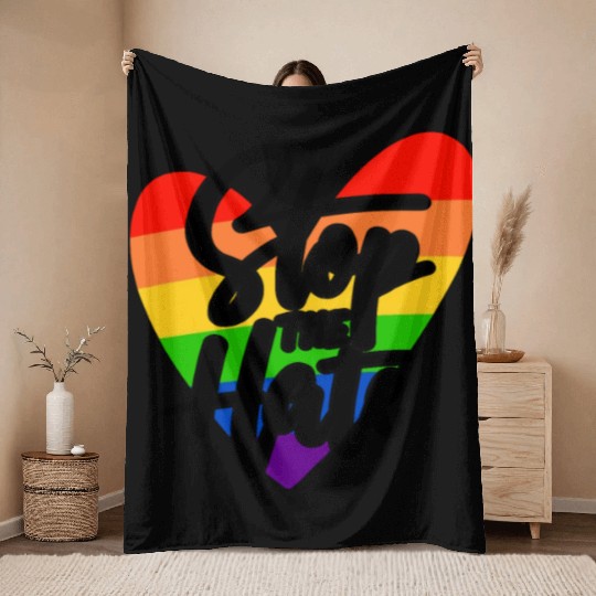Pride LGBTQ. Statement Throw Blankets