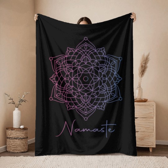Serenity Mandala Namaste Throw Blankets