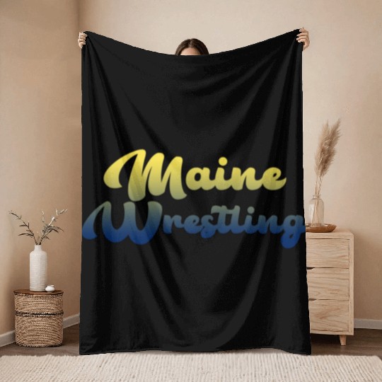 Maine Wrestling Throw Blankets