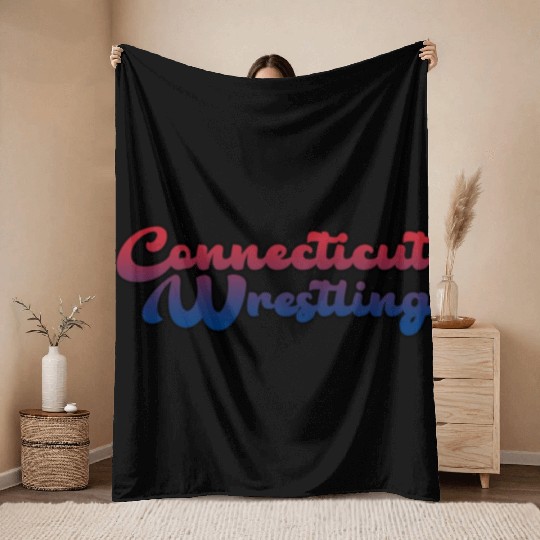 Connecticut Wrestling Throw Blankets