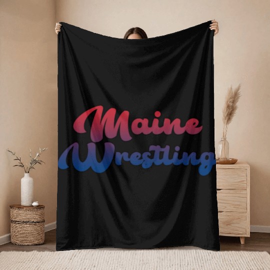Maine Wrestling Throw Blankets