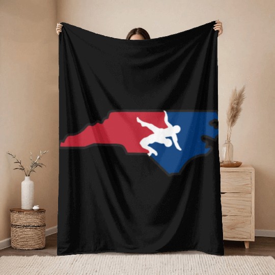 North Carolina Wrestling Throw Blankets