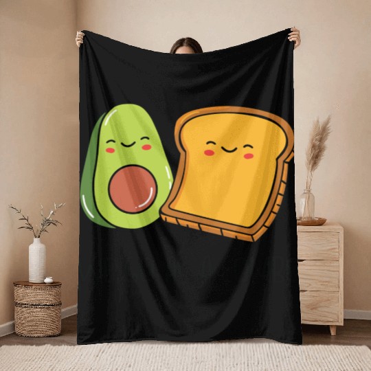 Siblings Avocado Toast Combo Big Sister Brother Throw Blankets