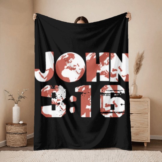 John 3-16 World Throw Blankets