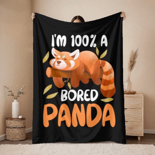 Red Panda Bored Cute Animal Lazy Animal Lover Throw Blankets
