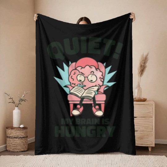 Book Lover Brain Reading Books Literature Throw Blankets