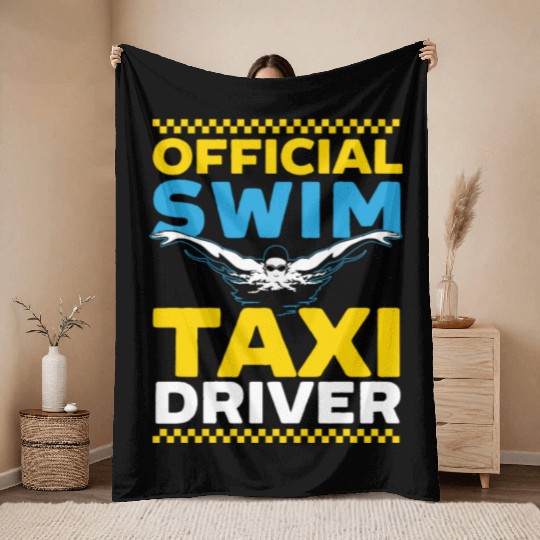 Official Swim Taxi Driver Taxi Taxicab Cab Driver Throw Blankets