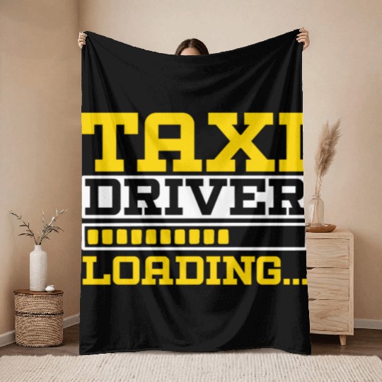 Taxi Driver Loading Taxicab Cab Driver Cabbie Throw Blankets