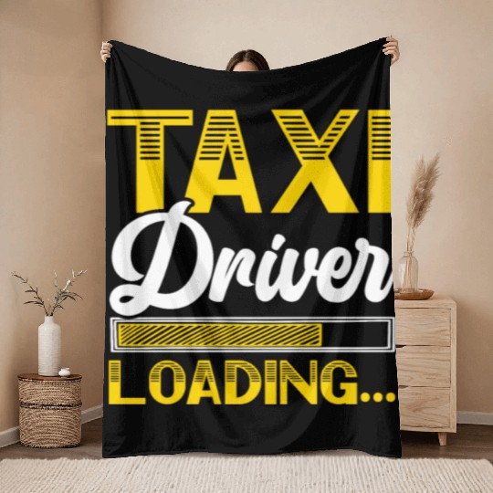 Taxi Driver Loading Taxicab Cab Driver Cabbie Throw Blankets