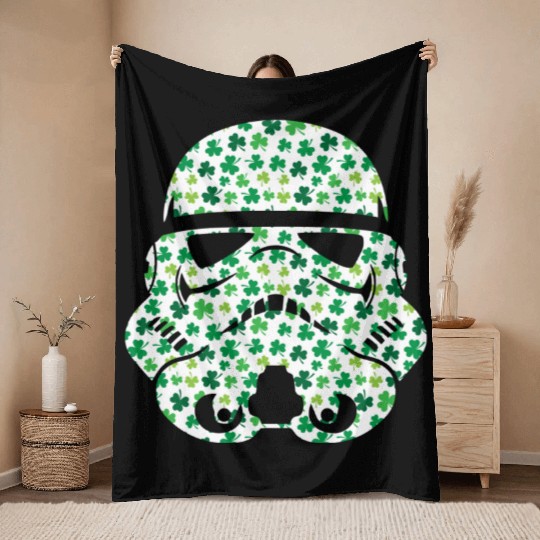 Stormtrooper Saint Patricks Day Throw Blankets