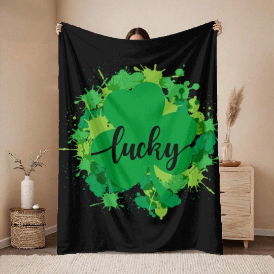 Watercolor Saint Patrick Day Throw Blankets