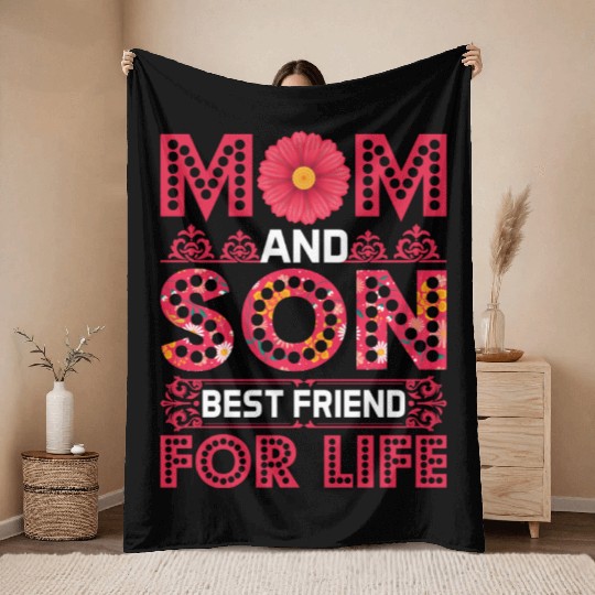 Mom And Son Throw Blankets