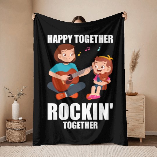Mom Mother Guitar Throw Blankets