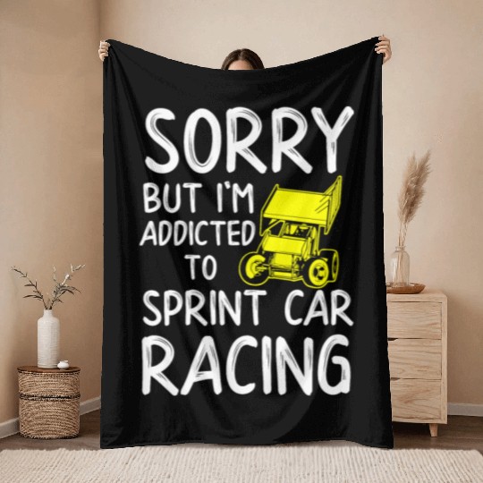 Sprint Car Racing, sprint car, dirt track racers Throw Blankets