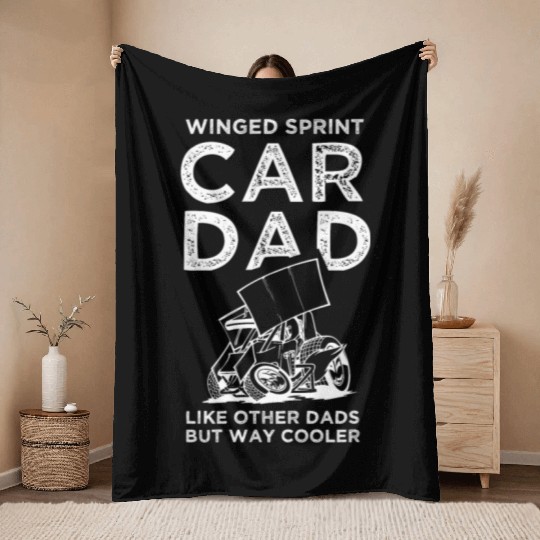 Sprint Car Racing, sprint car, dirt track racers Throw Blankets