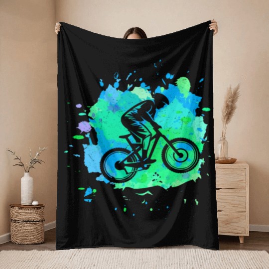 Colorful BMX Men Boys Bike Lover Throw Blankets