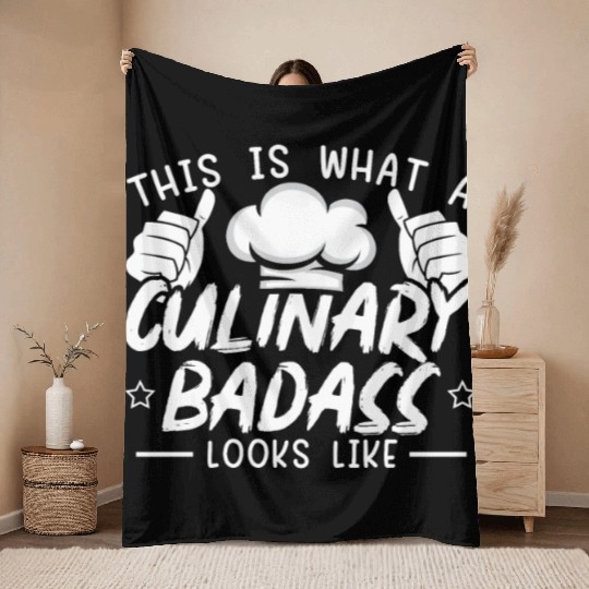 Culinary Gangster Pastry Chef Cooking Culinary Throw Blankets