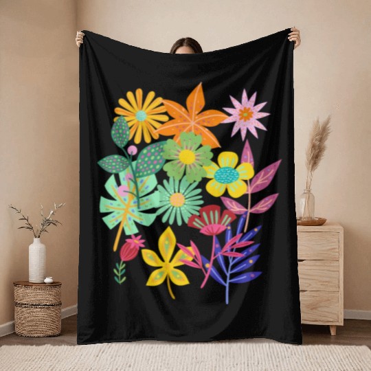garden flowers Throw Blankets