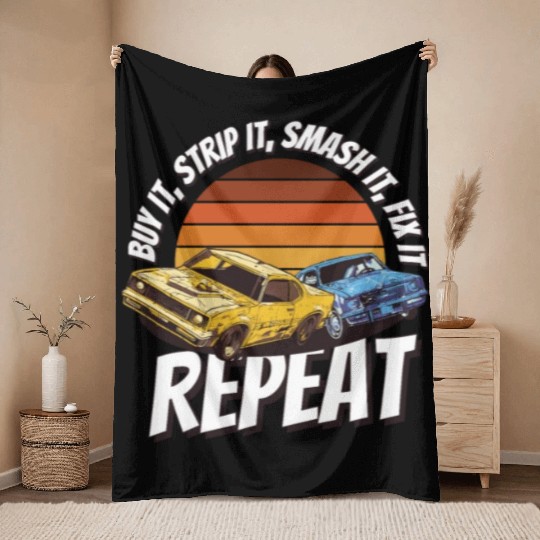 Demo Derby Demolition Derby Demolition Derby Lover Throw Blankets