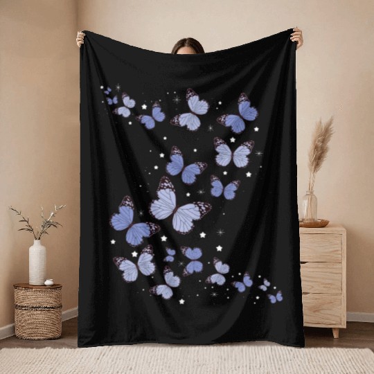 Butterfly Nature Garden Women Butterflies Throw Blankets