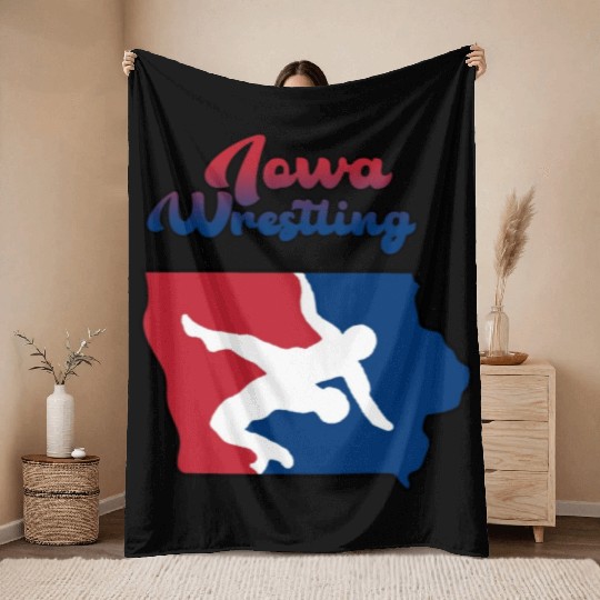 Iowa Wrestling Throw Blankets