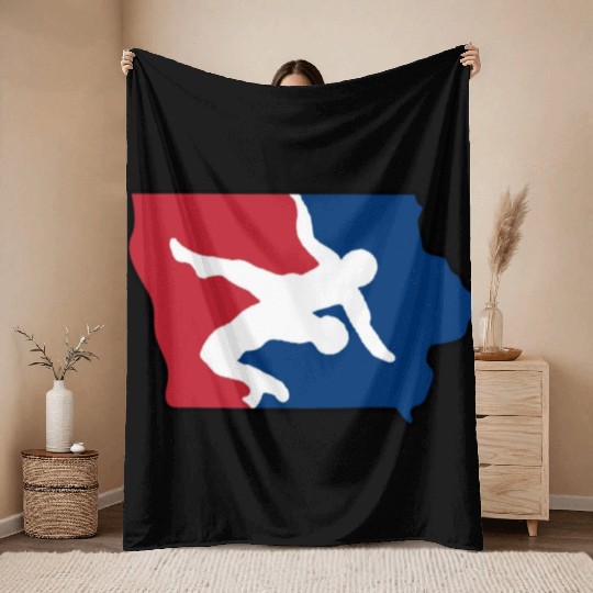 Iowa Wrestling Throw Blankets