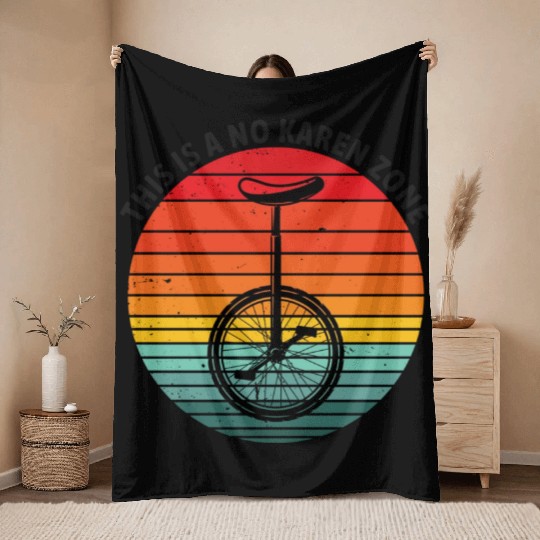 This is a no karen zone black text Throw Blankets