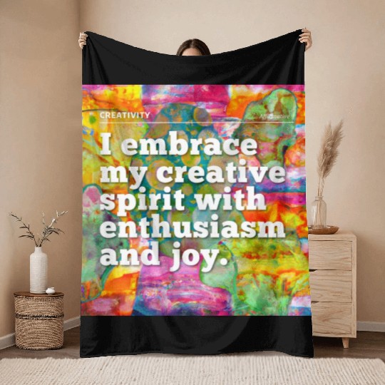i embrace my creative spirit Throw Blankets