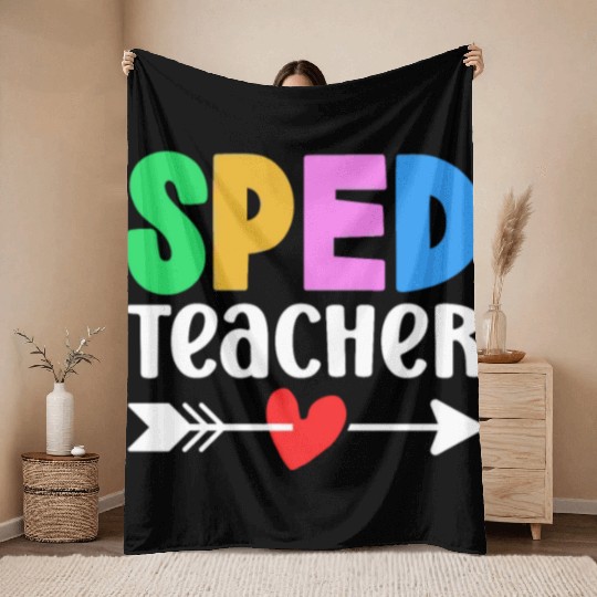 Sped Teacher Special Education Cute Awareness Throw Blankets