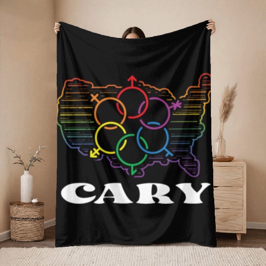 Cary Pride Month Pride Flag LGBT Community LGBTQ F Throw Blankets