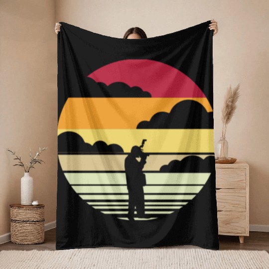 Funny Camera photography quote gift Throw Blankets