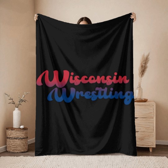 Wisconsin Wrestling Throw Blankets