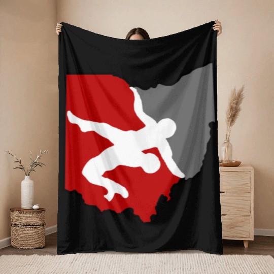 Ohio Wrestling Throw Blankets