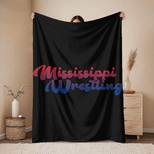 Mississippi Wrestling Throw Blankets