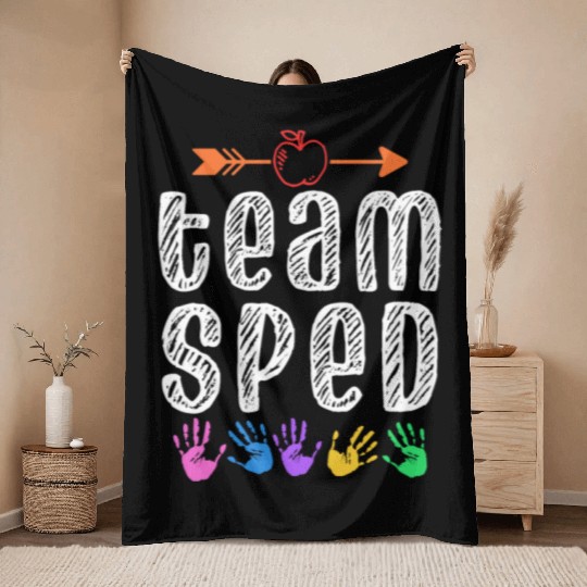 Team Sped Teacher Awareness Special Education Throw Blankets