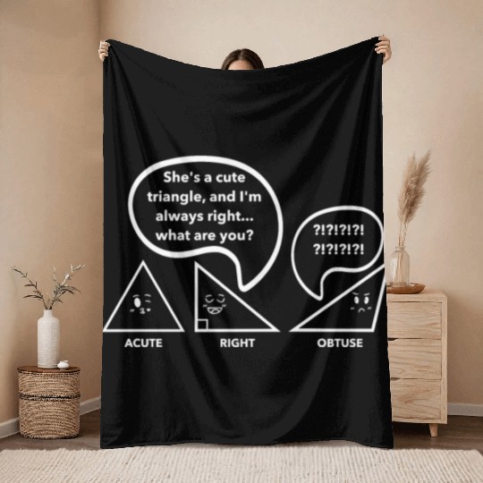 Math Jokes, Nerdy Humor, I'm Always Right Math Pun Throw Blankets