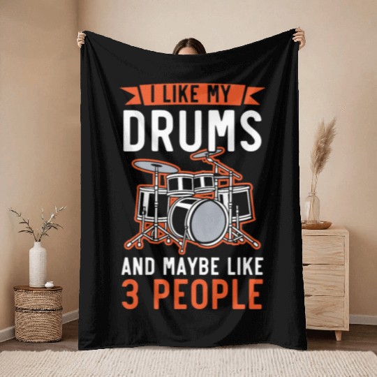 Drummer Musical Instrument Musician Drum Player Throw Blankets