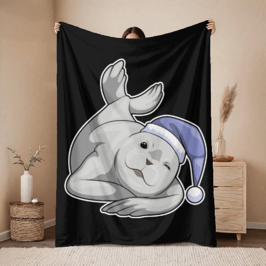 Seal Sleeping Nightcap Throw Blankets