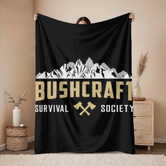 Bushcraft Nature Outdoor Camping Survival Throw Blankets