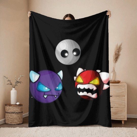 geometry dash insane game Throw Blankets
