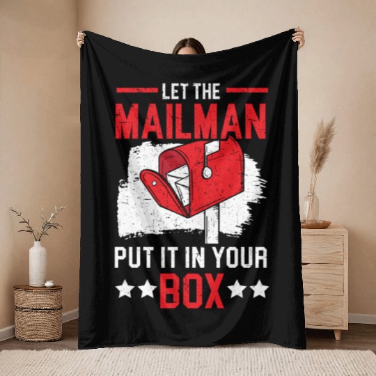 Postal Worker Mail Lady Delivery Mail Escort Throw Blankets