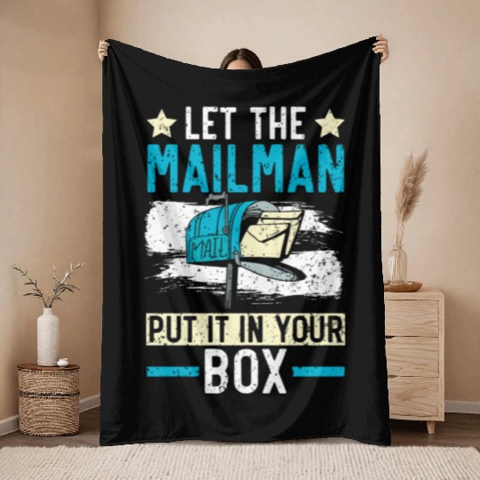 Postal Worker Mail Lady Delivery Mail Escort Throw Blankets